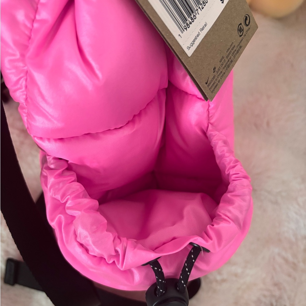 Nike Quilted Drawstring Backpack - Bright Pink wi… - image 5